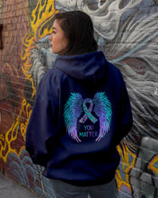 Load image into Gallery viewer, You Matter Ribbon Awareness With Angel Wings Hoodie
