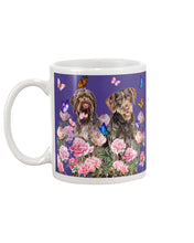 Load image into Gallery viewer, German Wirehaired Pointer With Peonies Gift For Dog Lovers Mug
