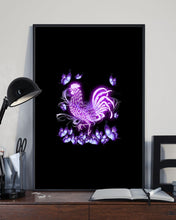 Load image into Gallery viewer, Chicken Purple Butterflies Gift For Chicken Lovers Vertical Poster
