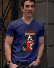 Load image into Gallery viewer, Santa Border Collie In Stock Gift For Dog Lovers Guys V-Neck
