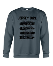 Load image into Gallery viewer, Jersey Girl The Heart Of A Hippie Sweatshirt
