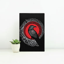 Load image into Gallery viewer, Raven Viking Culture Celtic Design Gray And Red Matte Canvas
