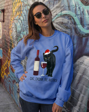 Load image into Gallery viewer, Cat Drink And Be Merry Meaningful Gift For Women Sweatshirt
