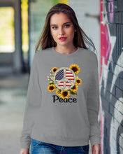 Load image into Gallery viewer, Peace Sign Sunflower Birthday Gift For Girls Sweatshirt
