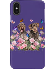 Load image into Gallery viewer, German Wirehaired Pointer With Peonies Gift For Dog Lovers Phone case
