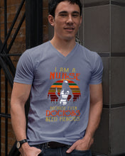 Load image into Gallery viewer, I Am A Nurse Because Even Doctors Need Heros Gift For Nurse Guys V-Neck
