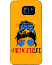 Load image into Gallery viewer, Firefighter Make You Life Safe Lady With Blue Ribbonhead Gift For Women Phone case
