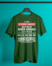 Load image into Gallery viewer, Je Suis Un Homme Chanceux J'ai Line Femme Custom Design Je Suis Son Roi Guys Tee

