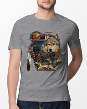 Load image into Gallery viewer, Native Wolf Gift For Wolf Lovers Guys Tee
