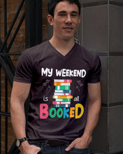 Load image into Gallery viewer, Vintage Funny My Weekend Booked Gift For Book Lovers Guys V-Neck
