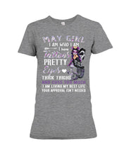 Load image into Gallery viewer, May Girl Has Tattoos Pretty Eyes Thick Thighs For Birthday Gift Ladies Tee
