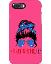 Load image into Gallery viewer, Firefighter Make You Life Safe Lady With Blue Ribbonhead Gift For Women Phone case
