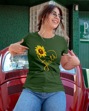 Load image into Gallery viewer, Black Phone Case Sunflower Faith Gift For Christians Ladies Tee
