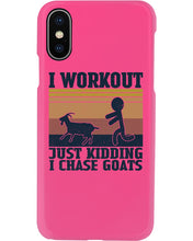 Load image into Gallery viewer, I Workout Just Kidding I Chase Goats Retro Vintage For Goat Lovers Phone case
