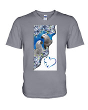 Load image into Gallery viewer, Magical Gray Couple African Parrot Gift For Bird Lovers Guys V-Neck
