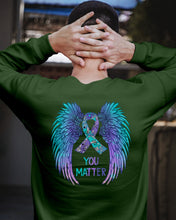 Load image into Gallery viewer, You Matter Ribbon Awareness With Angel Wings Sweatshirt

