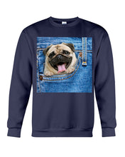 Load image into Gallery viewer, baby Pug In Denim Pocket Gift For Dog Lovers Sweatshirt
