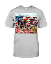 Load image into Gallery viewer, American Flag Sky Flower German Shepherd Gift For Dog Lovers Guys Tee
