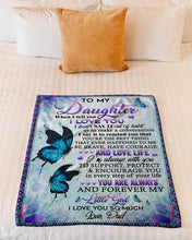 Load image into Gallery viewer, When I Tell You I Love You Butterflies Dad Gift For Daughter Fleece Blanket
