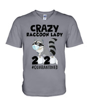 Load image into Gallery viewer, Crazy Raccoon Lady 2020 Quarantined Gift For Raccoon Lovers Guys V-Neck
