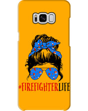 Load image into Gallery viewer, Firefighter Make You Life Safe Lady With Blue Ribbonhead Gift For Women Phone case
