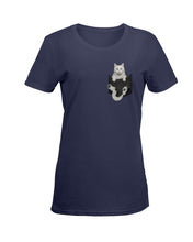 Load image into Gallery viewer, Cat In Your Front Pocket Great Gift For Cat Lovers Ladies Tee
