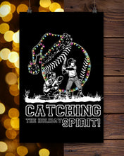 Load image into Gallery viewer, Baseball Catching The Holiday Spirit Gift For Baseball Players Vertical Poster
