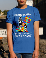 Load image into Gallery viewer, Proud Mama Of The Touchest Boy I Know Autism's Day Gift Guys Tee
