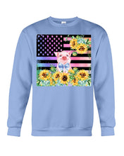 Load image into Gallery viewer, Pig America Flag Sunflower Special Custom Design Sweatshirt
