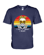 Load image into Gallery viewer, I Do What I Want Skull Sunflower Special Custom Design Guys V-Neck
