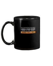 Load image into Gallery viewer, The Difference Between A Beer And Your Opinion Custom Design Mug
