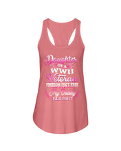 Load image into Gallery viewer, Daughter Of A Veteran Freedom Isn't Free Gift For Daughter Ladies Flowy Tank
