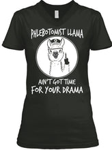 Load image into Gallery viewer, Phlebotomist Llama Ain't Got Time For Your Drama Ladies V-Neck
