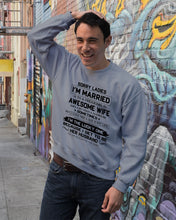 Load image into Gallery viewer, I'm The Lucky One Because I Get To Be Her Husband Gift For Husband Sweatshirt
