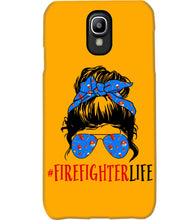 Load image into Gallery viewer, Firefighter Make You Life Safe Lady With Blue Ribbonhead Gift For Women Phone case
