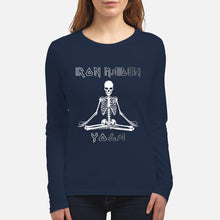 Load image into Gallery viewer, Yoga Iron Skeleton Dark Blue Background Gift For Men Unisex Long Sleeve
