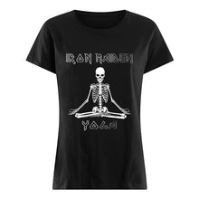 Load image into Gallery viewer, Yoga Iron Skeleton Dark Blue Background Gift For Men Ladies Tee
