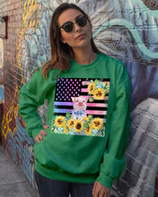 Load image into Gallery viewer, Pig America Flag Sunflower Special Custom Design Sweatshirt
