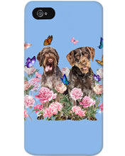 Load image into Gallery viewer, German Wirehaired Pointer With Peonies Gift For Dog Lovers Phone case
