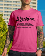 Load image into Gallery viewer, Librarian Keeper Of Books Guardian Of Knowledge Custom Gift For Librarian Guys Tee
