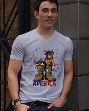 Load image into Gallery viewer, Rottweiler Shoes Armerican Army Gift For Dog Lovers Guys V-Neck
