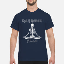Load image into Gallery viewer, Yoga Iron Skeleton Dark Blue Background Gift For Men Guys Tee
