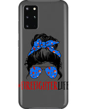 Load image into Gallery viewer, Firefighter Make You Life Safe Lady With Blue Ribbonhead Gift For Women Phone case
