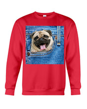 Load image into Gallery viewer, baby Pug In Denim Pocket Gift For Dog Lovers Sweatshirt
