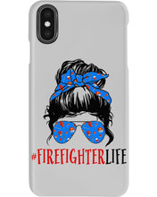 Load image into Gallery viewer, Firefighter Make You Life Safe Lady With Blue Ribbonhead Gift For Women Phone case
