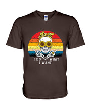 Load image into Gallery viewer, I Do What I Want Skull Sunflower Special Custom Design Guys V-Neck
