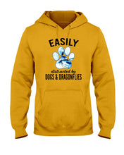 Load image into Gallery viewer, Easily Distracted By Dogs And Dragonflies Gift For Dog Lovers Hoodie
