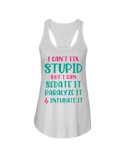 Load image into Gallery viewer, I Can't Fix Stupid But I An Sadate It Gift For Girls Ladies Flowy Tank
