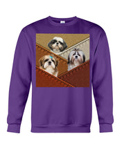 Load image into Gallery viewer, Three Cute Shih Tzu In Bag Gift For Dog Lovers Sweatshirt
