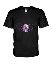 Load image into Gallery viewer, Purple Moon Light Shih Tzu Gift For Dog Lovers Guys V-Neck
